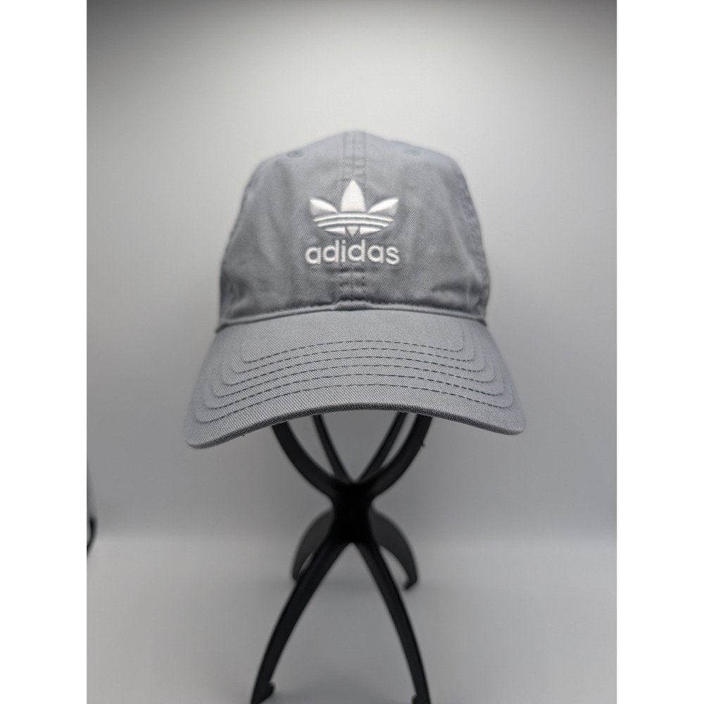 Adidas Originals Trefoil Grey Cotton Strapback Baseball Hat Cap Mens RN 90288